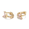 Butterfly Sparkling Cubic Zirconia Hoop Earrings for Girl Women EJEW-H126-26G-B-2