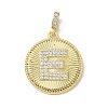 Brass Micro Pave Clear Cubic Zirconia Pendants KK-L253-17G-E-1