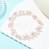 Natural Kunzite Chips & Round Cultured Freshwater Pearl Beaded Bracelets for Women BJEW-JB14004-1