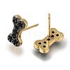 Rack Plating Brass Micro Pave Cubic Zirconia Stud Earring EJEW-C101-10G-2