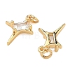 Brass Micro Pave Cubic Zirconia Pendants KK-A291-33B-G-2
