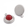 Natural Red Jasper Half Round Charms STAS-L022-399P-06-2