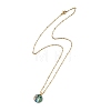 Natural Paua Shell Geometric Pendant 304 Stainless Steel Satellite Chain Necklaces NJEW-JN06602-2