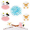 SUNNYCLUE 4Pcs 2 Styles Sheep & Cow Silicone Beads Knitting Needle Protectors/Knitting Needle Stoppers DIY-SC0023-94-1