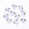 10Pcs Acrylic & Imitation Pearl Flower Angel Pendants PALLOY-YW00055-01-1