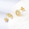 Brass Micro Pave Cubic Zirconia Stud Earrings KK-CBA5B62-05G-5