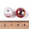 UV Plating Printed Opaque Acrylic Beads MACR-N018-08-3