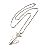 Alloy Whale Pendant Necklaces NJEW-R001-02P-3
