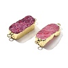 Natural Dyed Quartz Crystal Links Connector Charms G-K189-02LG-04-2