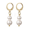 Shell Pearl Leverback Dangle Earrings EJEW-JE07290-4