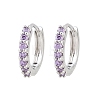 Brass Micro Pave Cubic Zirconia Hoop Earrings KK-Z166-14P-01-4