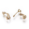 Brass Clip-on Earring Converters Findings KK-L176-12G-2