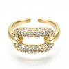 Brass Micro Pave Clear Cubic Zirconia Cuff Rings RJEW-S045-019G-NR-3