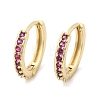 Brass Micro Pave Cubic Zirconia Huggie Hoop Earrings EJEW-L231-41G-2