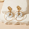 Starfish Alloy Enamel Dangle Stud Earrings FS-WGE4477-04-1