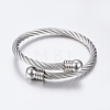 304 Stainless Steel Torque Bangles BJEW-G584-38P-3