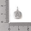 Rack Plating Brass Micro Pave CLear Cubic Zirconia Charms KK-E110-14P-A-3