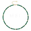 Bohemian 5mm Synthetic Malachite Round Beaded Necklaces for Women MF9684-3-1