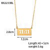 304 Stainless Steel Rectangle Pendant Necklaces NJEW-OY002-35G-2