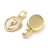 Brass Pave Natural Shell Oval with Rose Charms KK-C051-20G-2