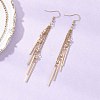 304 Stainless Steel Stick Tassel Dangle Earrings EJEW-JE06828-4