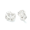Brass Micro Pave Cubic Zirconia Rondelle European Beads KK-H532-33S-1