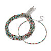 Faceted Rondelle Glass Beaded Necklace for Women NJEW-M208-01E-1