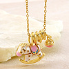 304 Stainless Steel Enamel & Cubic Zirconia Horse Pendant Necklaces for Women WGB99B5-01-1