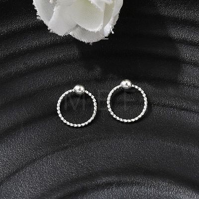 Brass Ball Captive Bead Nose Ring AJEW-G075-01S-01-1