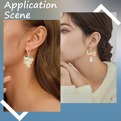 20Pcs Brass Huggie Hoop Earrings Findings KK-SC0008-06-1