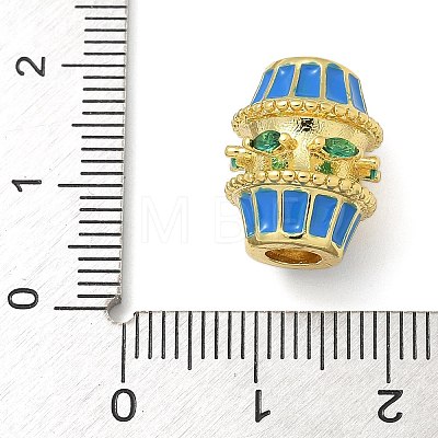 Barrel Brass Micro Pave Cubic Zirconia Spacer Beads KK-U050-11G-01-1