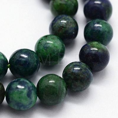 Natural Chrysocolla and Lapis Lazuli Beads Strands G-I199-37-4mm-1