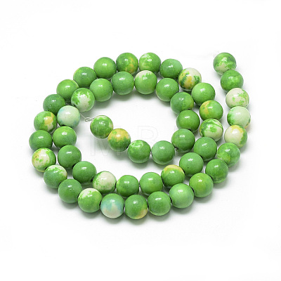 Synthetic Ocean White Jade Beads Strands G-S254-6mm-C03-1