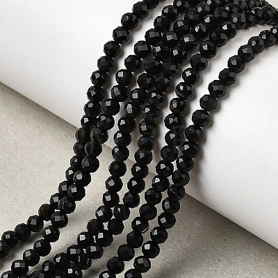 Natural Black Agate Beads Strands G-H336-A02-02-1