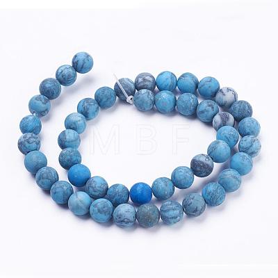 Dyed Natural Map Stone/Picasso Stone/Picasso Jasper Beads Strands G-F520-52-10mm-1