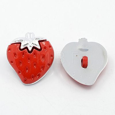 Strawberry Plating Acrylic Shank Buttons BUTT-D010-02-1