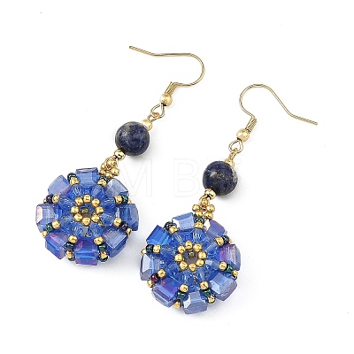 Glass Seed Beads Dangle Earrings EJEW-MZ00763-01-1