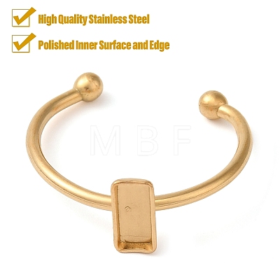 Ion Plating(IP) 304 Stainless Steel Open Cuff Ring Components STAS-I306-02G-1