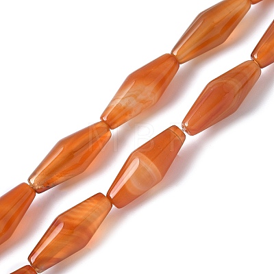 Dyed & Heated Natural Carnelian Beads Strands G-Q019-A01-1