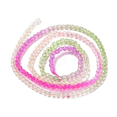 Transparent Gradient Color Glass Beads Strands GLAA-G101-2mm-09-1