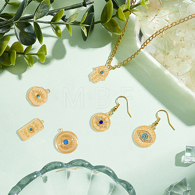 12Pcs 6 Style Eye Theme 304 Stainless Steel Pendants STAS-DC0012-68-1