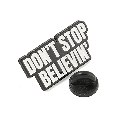 Don't Stop Believin Alloy Badges JEWB-M041-02F-1