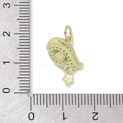 Real 18K Gold Plated Brass Micro Pave Cubic Zirconia Pendants KK-L209-069G-02-1