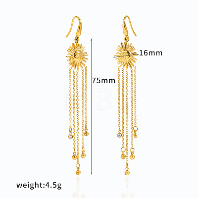 304 Stainless Steel Rhinestone Dangle Earrings WG3BE84-01-1