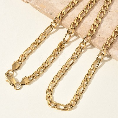 6MM 304 Stainless Steel Figaro Chain Necklaces NJEW-G203-02G-1