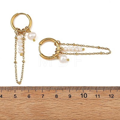 Natural Cultured Freshwater Pearl Hoop Earrings EJEW-JE07491-1