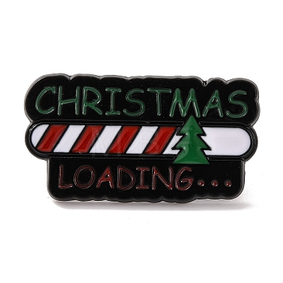 Christmas Theme Word Christmas Loading Enamel Pins JEWB-M043-07B-1