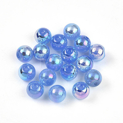 Electroplate Pearlized Glass Pearl Beads EGLA-T021-14B-06-1