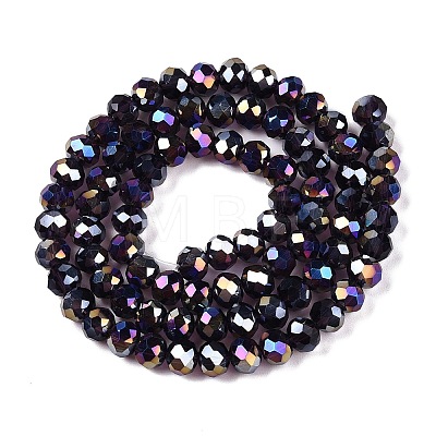 Electroplate Glass Beads Strands X-EGLA-A044-T6mm-B15-1