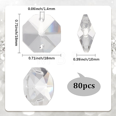 80Pcs Octagon Sew on Glass Rhinestone GLAA-SP0001-82B-02-1